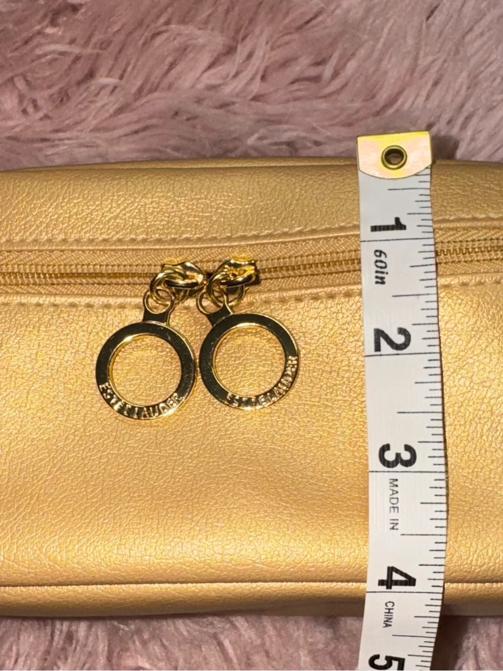Estée Lauder Yellow Exterior with Red Interior Cosmetic Case